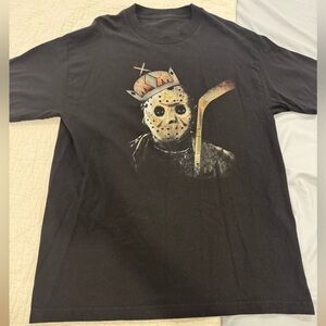 Men’s shirt. Used, size Large. Hockey/LA detail on mask.